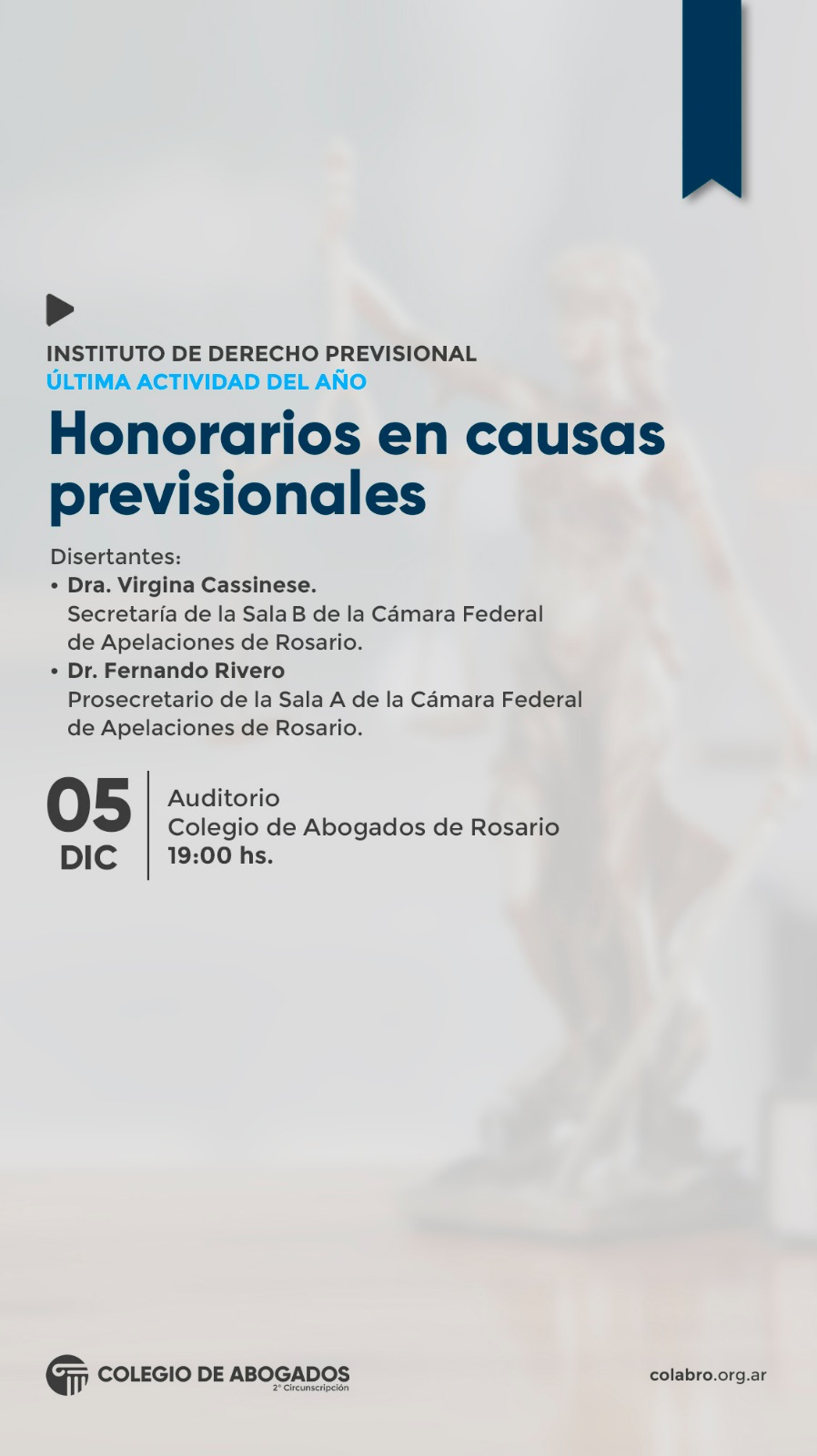 ÚLTIMA ACTIVIDAD DEL AÑO - Honorarios en causas previsionales - 05/12/2024